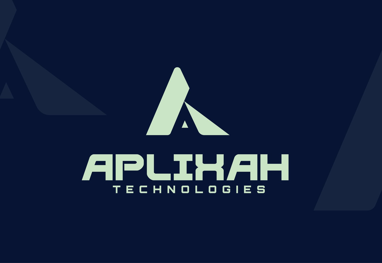 Aplixah Technologies logo lockup on navy background
